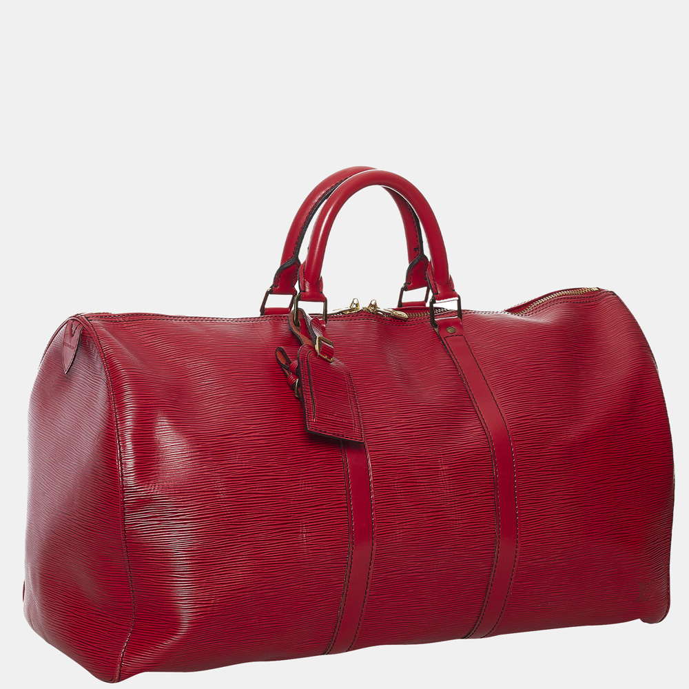 

Louis Vuitton Red Epi Keepall 55