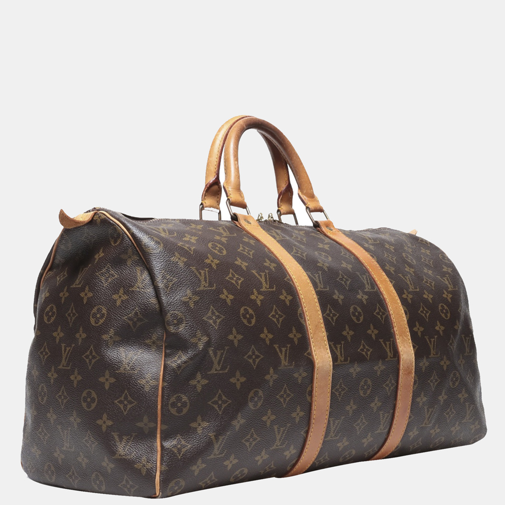

Louis Vuitton Brown Monogram Keepall 50