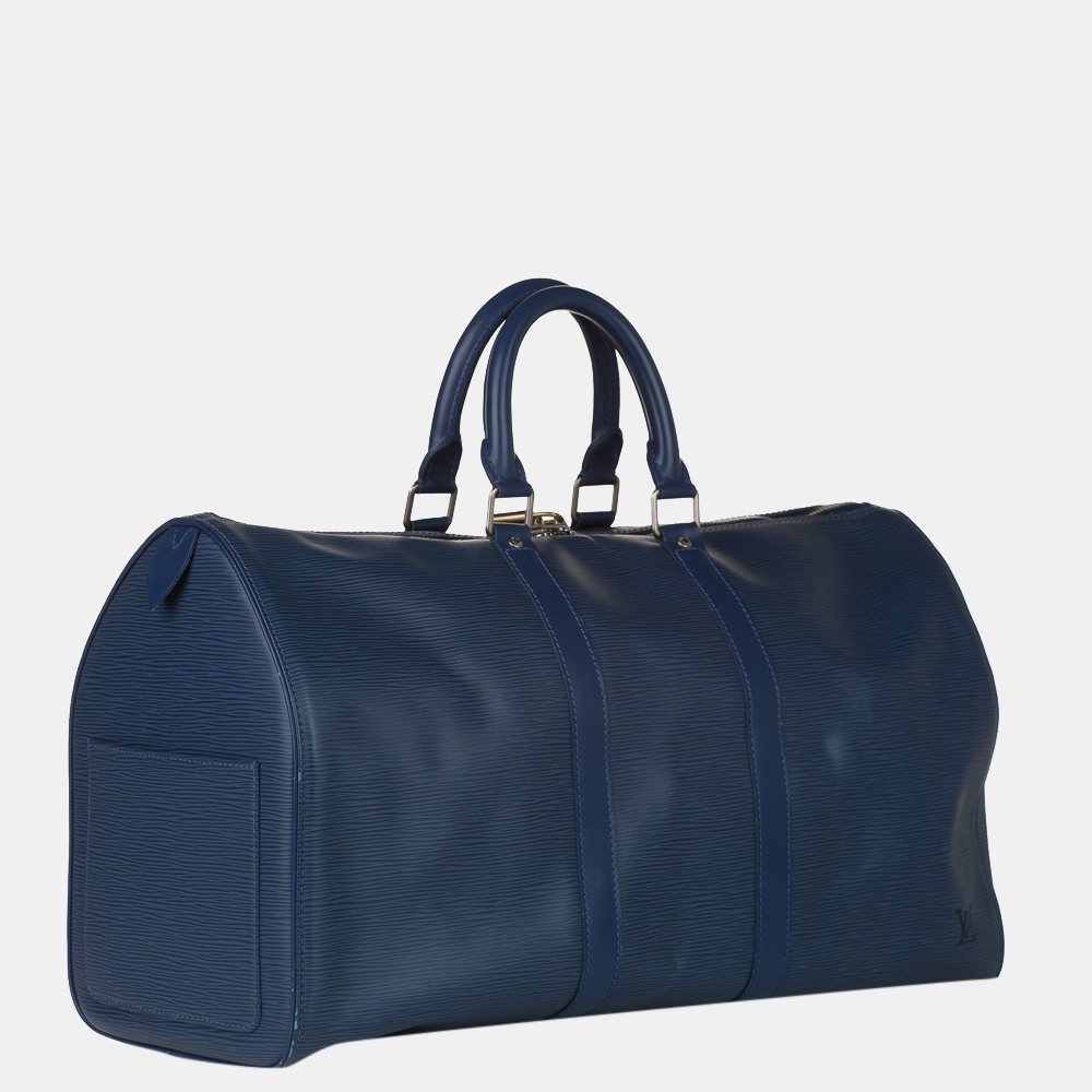 

Louis Vuitton Blue Epi Keepall 45