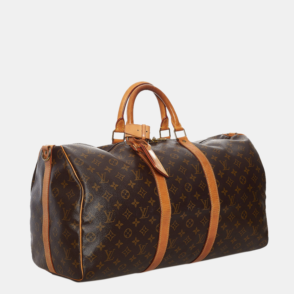 

Louis Vuitton Brown Monogram Keepall Bandouliere 50
