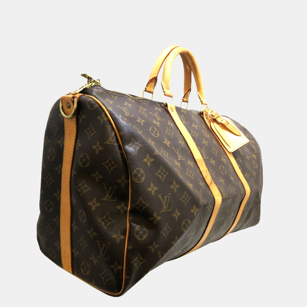 

Louis Vuitton Brown Monogram Keepall Bandouliere 50