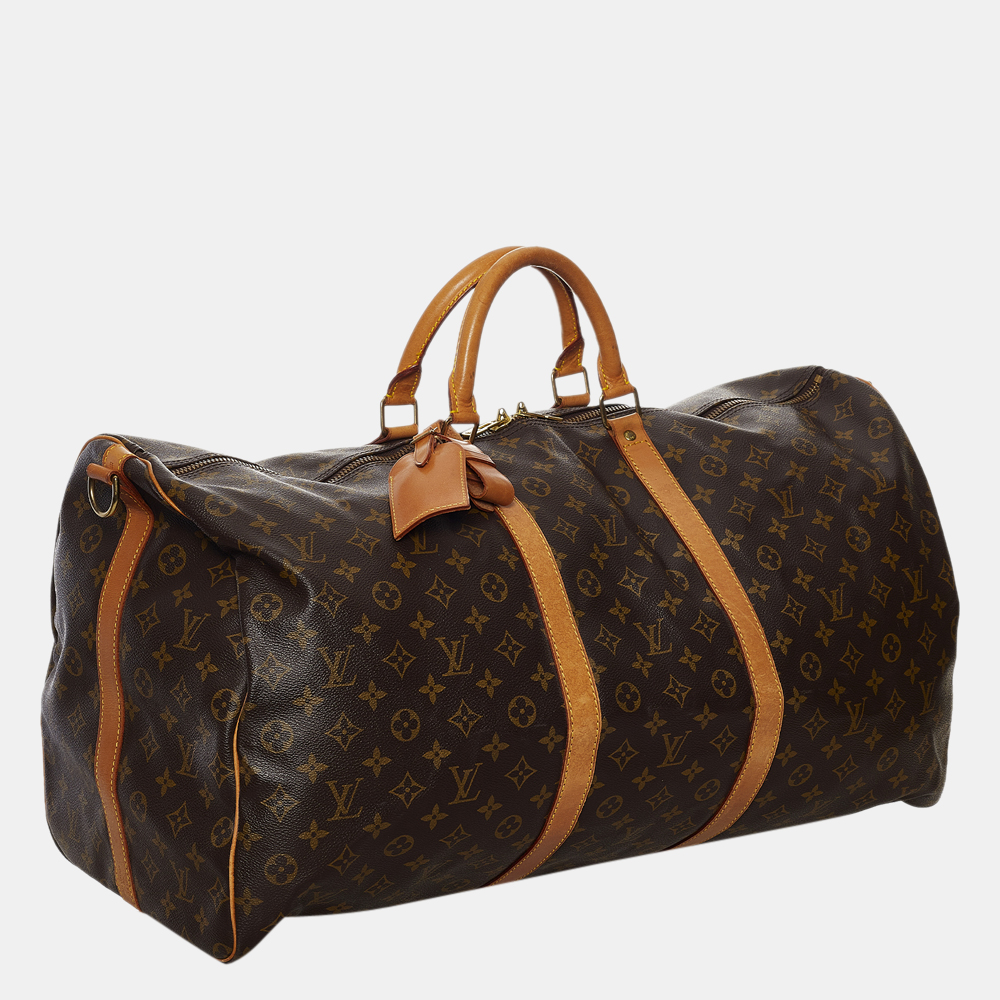 

Louis Vuitton Brown Monogram Keepall Bandouliere 60