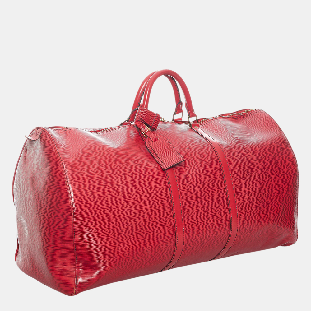 

Louis Vuitton Red Epi Keepall 55