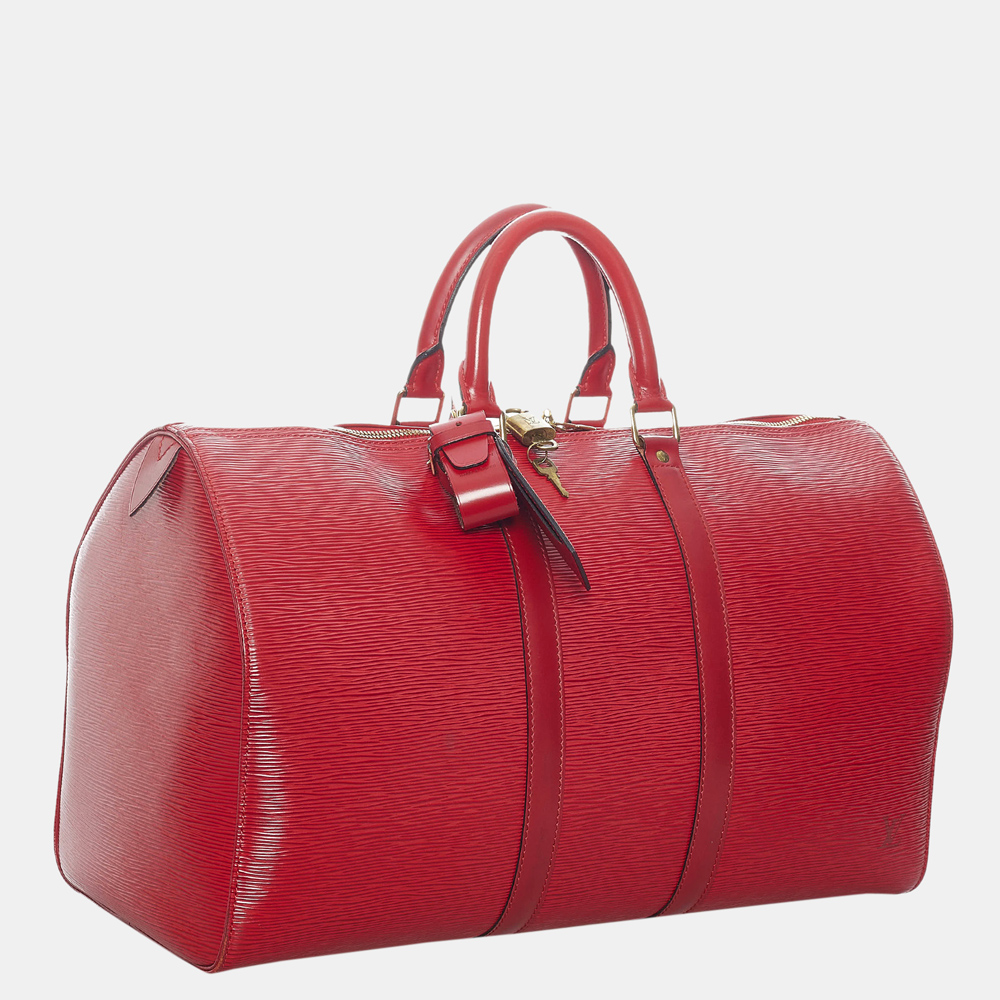 

Louis Vuitton Red Epi Keepall 45
