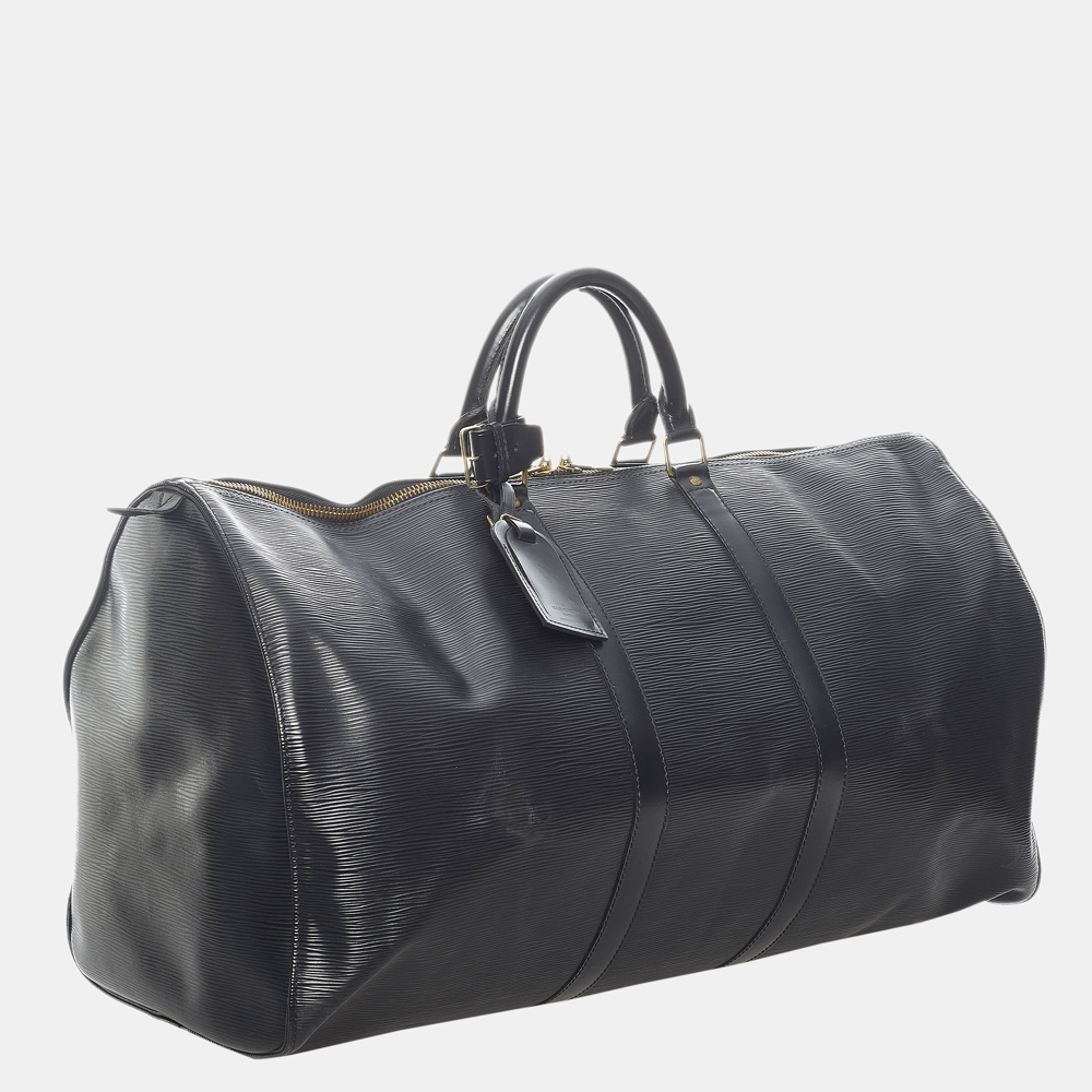 

Louis Vuitton Black Epi Keepall 55