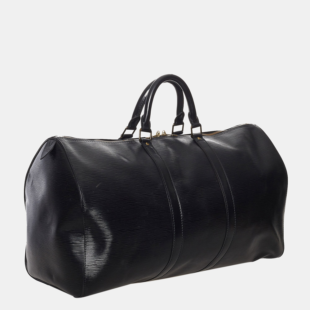 

Louis Vuitton Black Epi Keepall 50