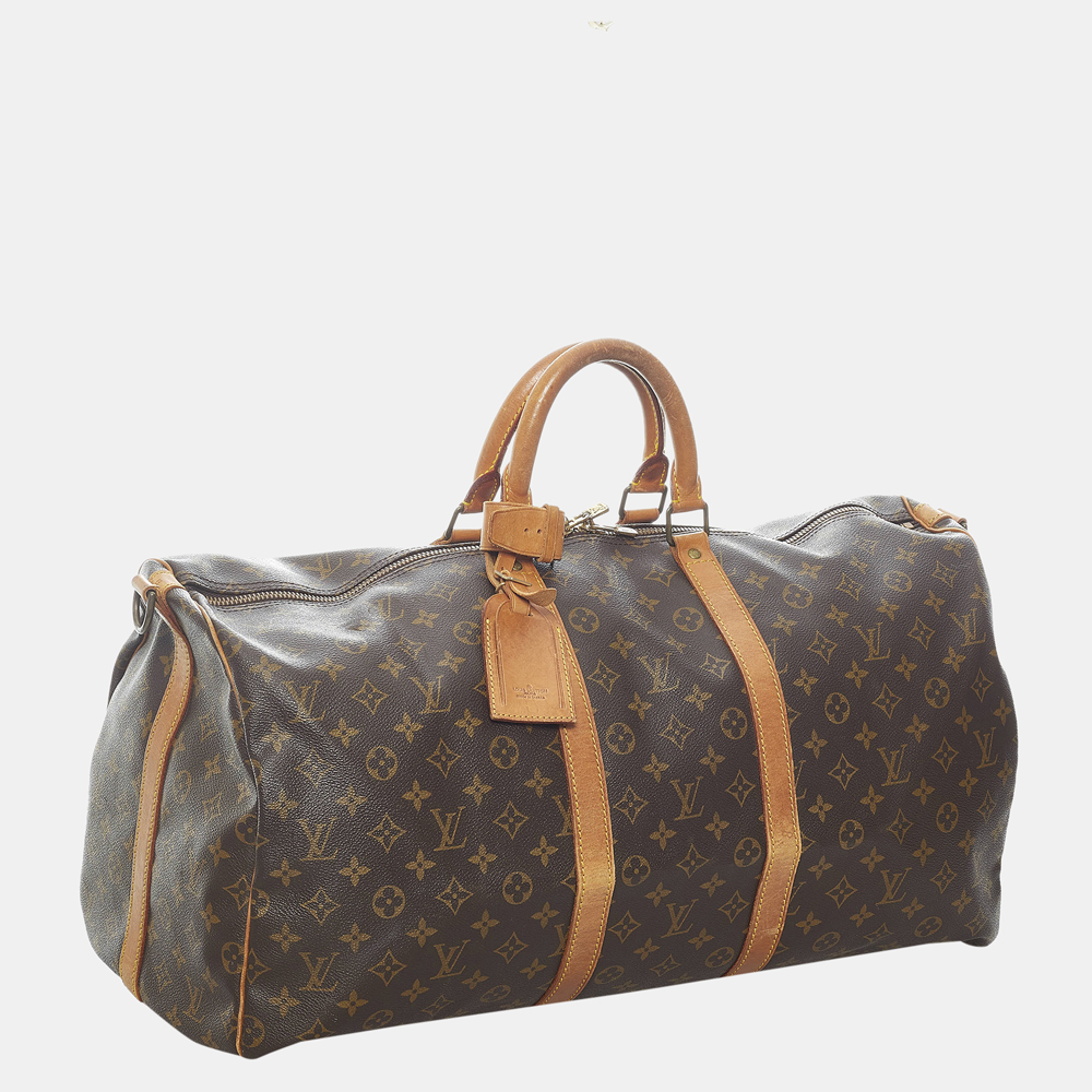 

Louis Vuitton Brown Monogram Keepall Bandouliere 55