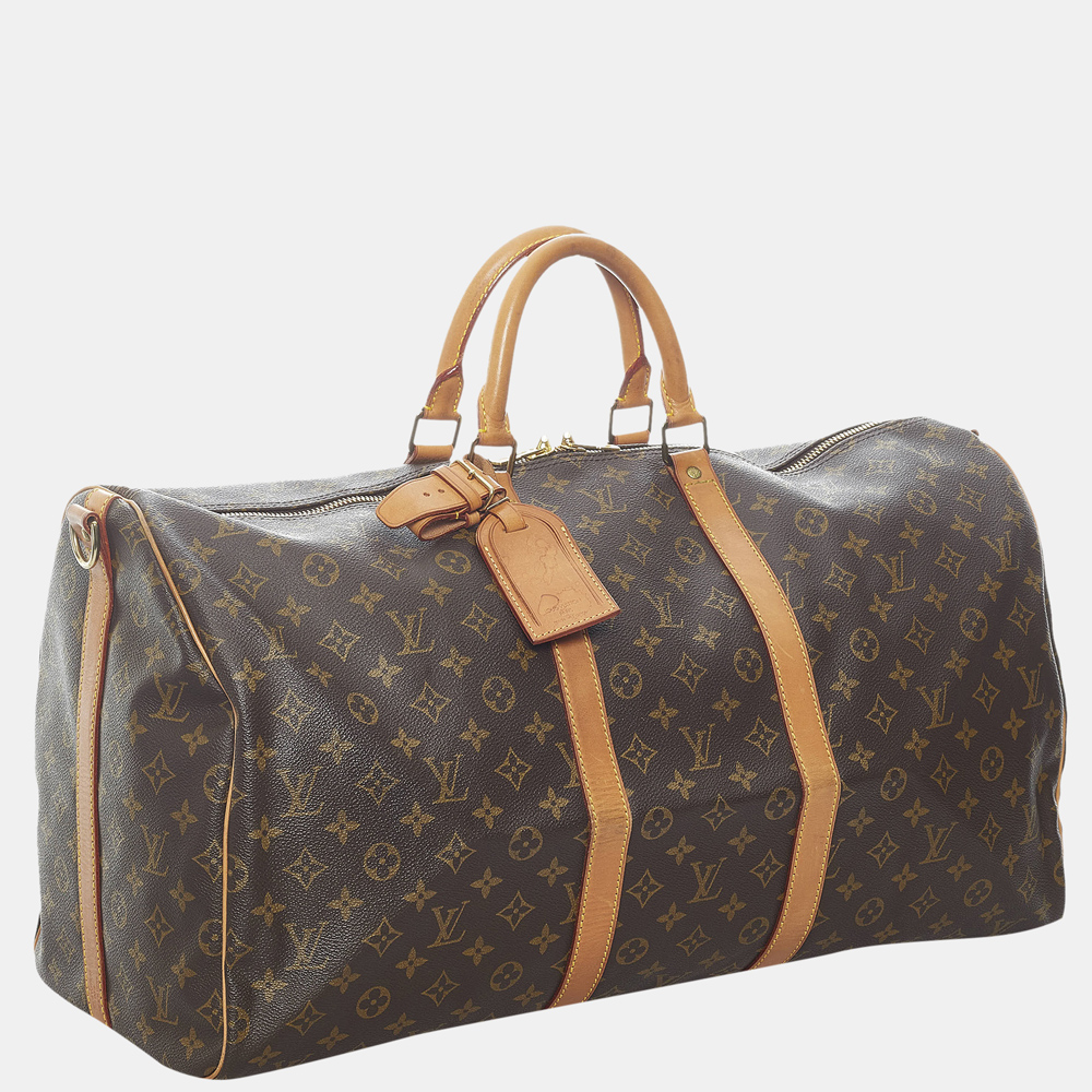 

Louis Vuitton Brown Monogram Keepall Bandouliere 55