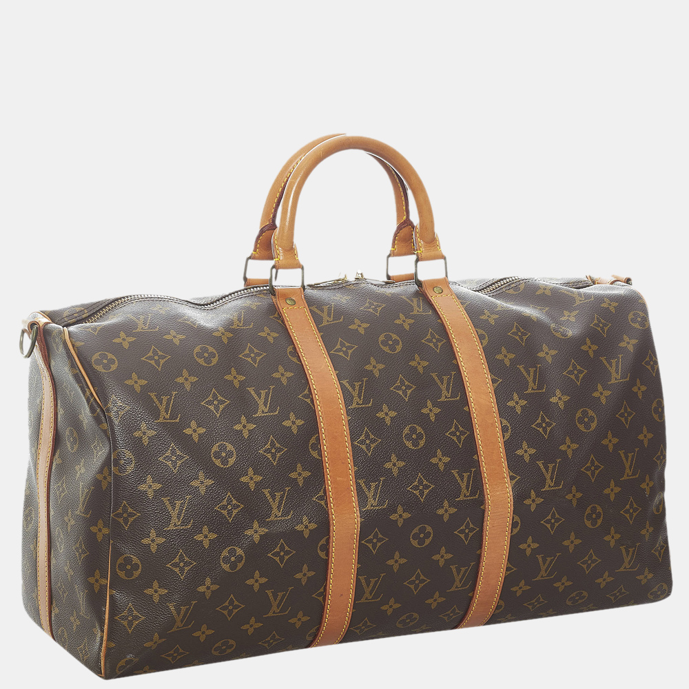 

Louis Vuitton Brown Monogram Keepall Bandouliere 50