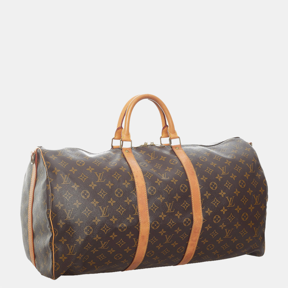 

Louis Vuitton Brown Monogram Keepall Bandouliere 55