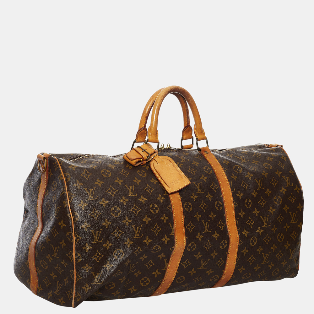 

Louis Vuitton Brown Monogram Keepall Bandouliere 55