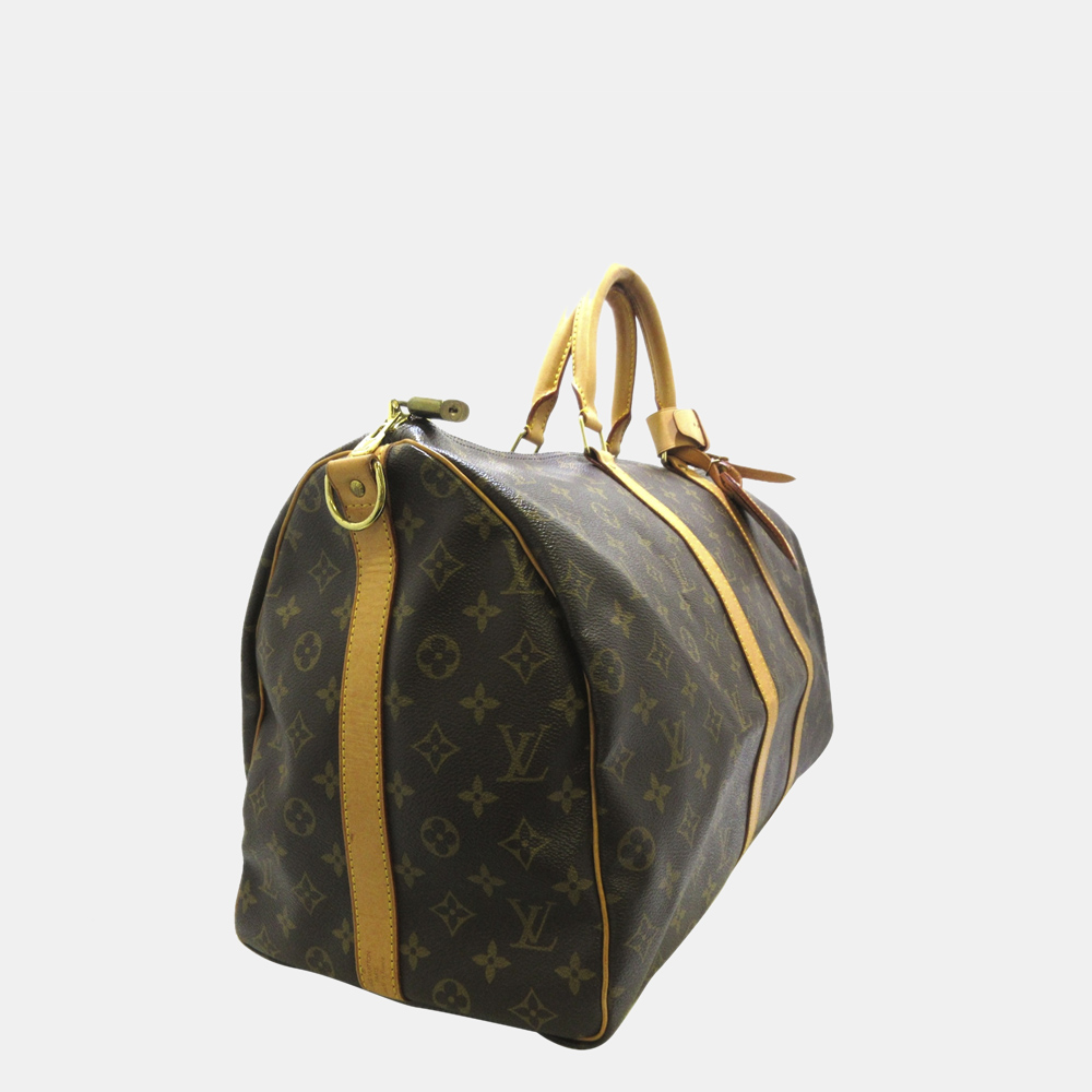 

Louis Vuitton Brown Monogram Keepall Bandouliere 50