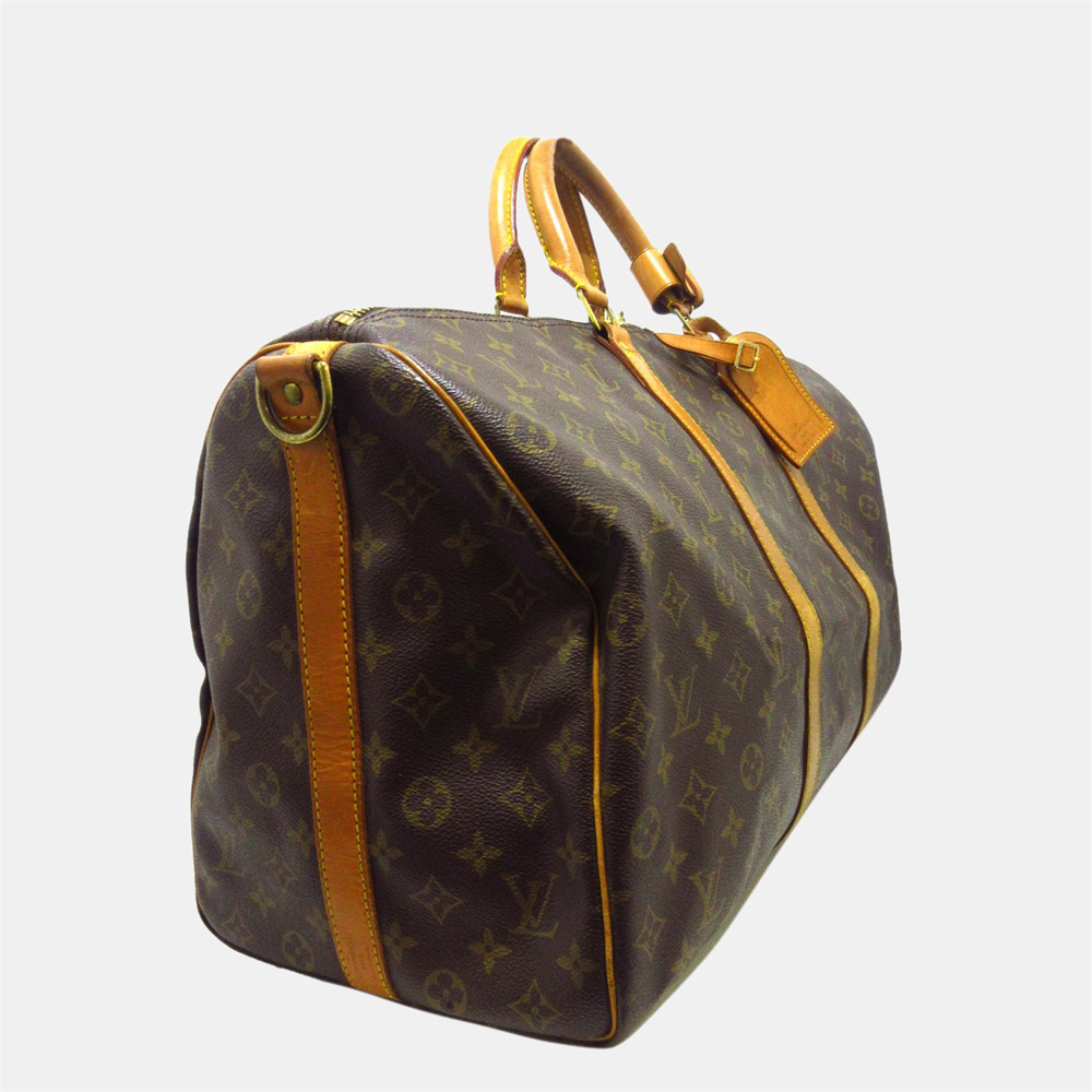 

Louis Vuitton Brown Monogram Keepall Bandouliere 50