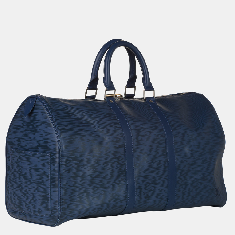 

Louis Vuitton Blue Epi Keepall 45