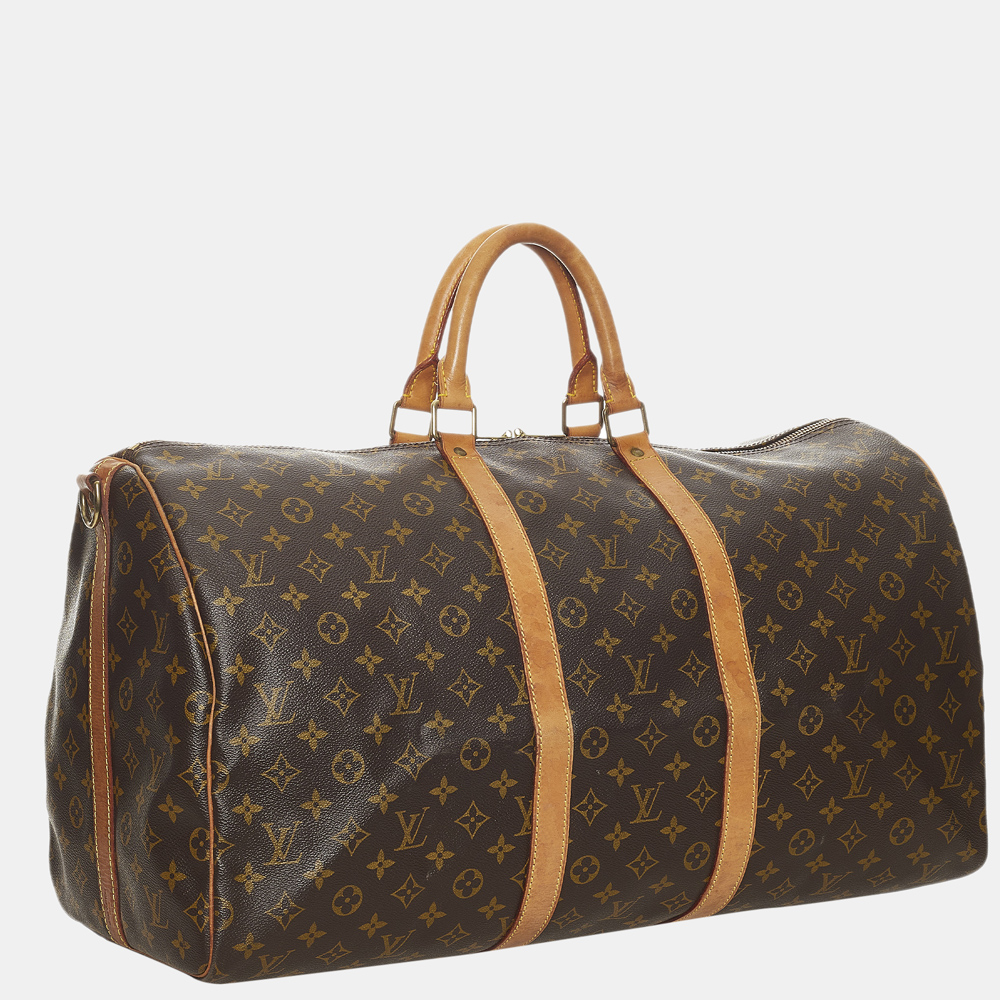 

Louis Vuitton Brown Monogram Keepall Bandouliere 55