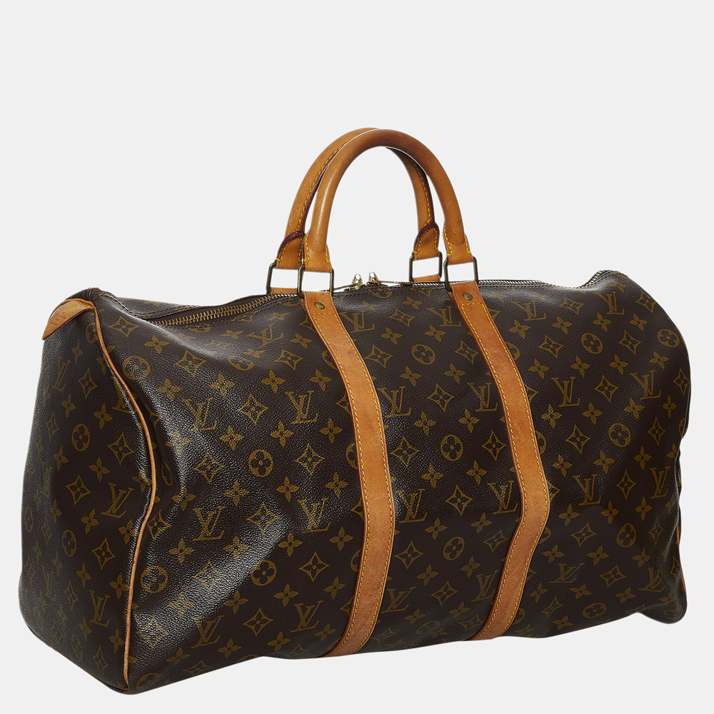 

Louis Vuitton Brown Monogram Keepall 50