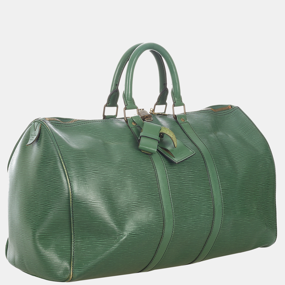 

Louis Vuitton Green Epi Keepall 50