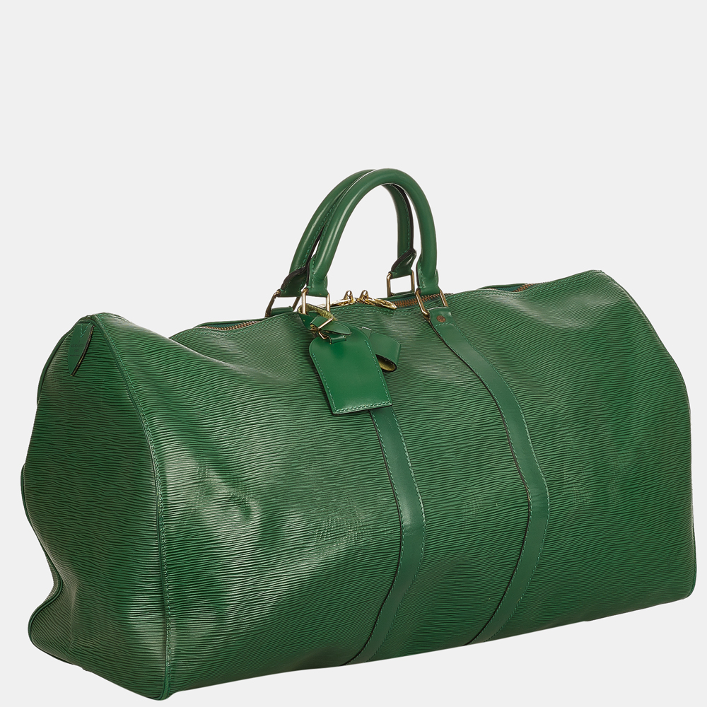 

Louis Vuitton Green Epi Keepall 55