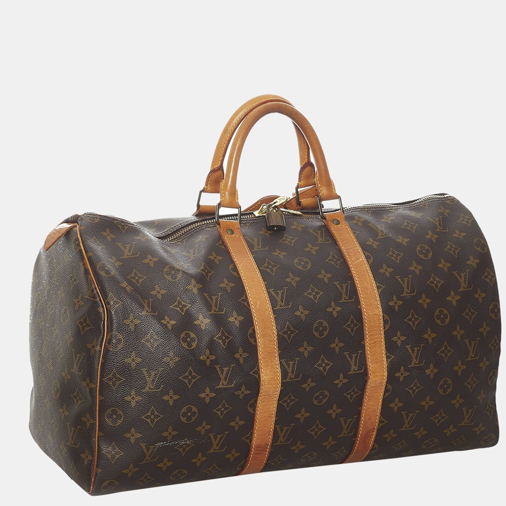 

Louis Vuitton Brown Monogram Keepall 50