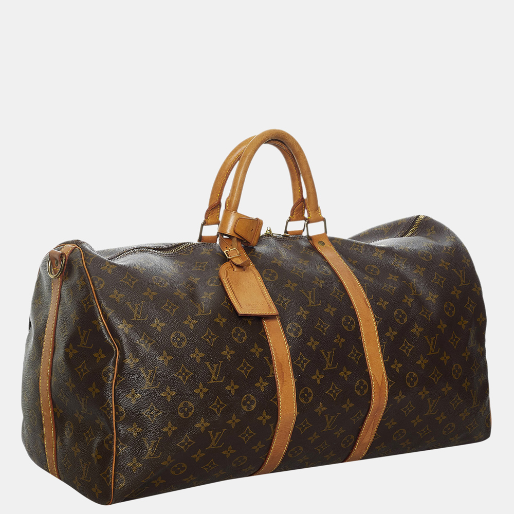 

Louis Vuitton Brown Monogram Keepall Bandouliere 55