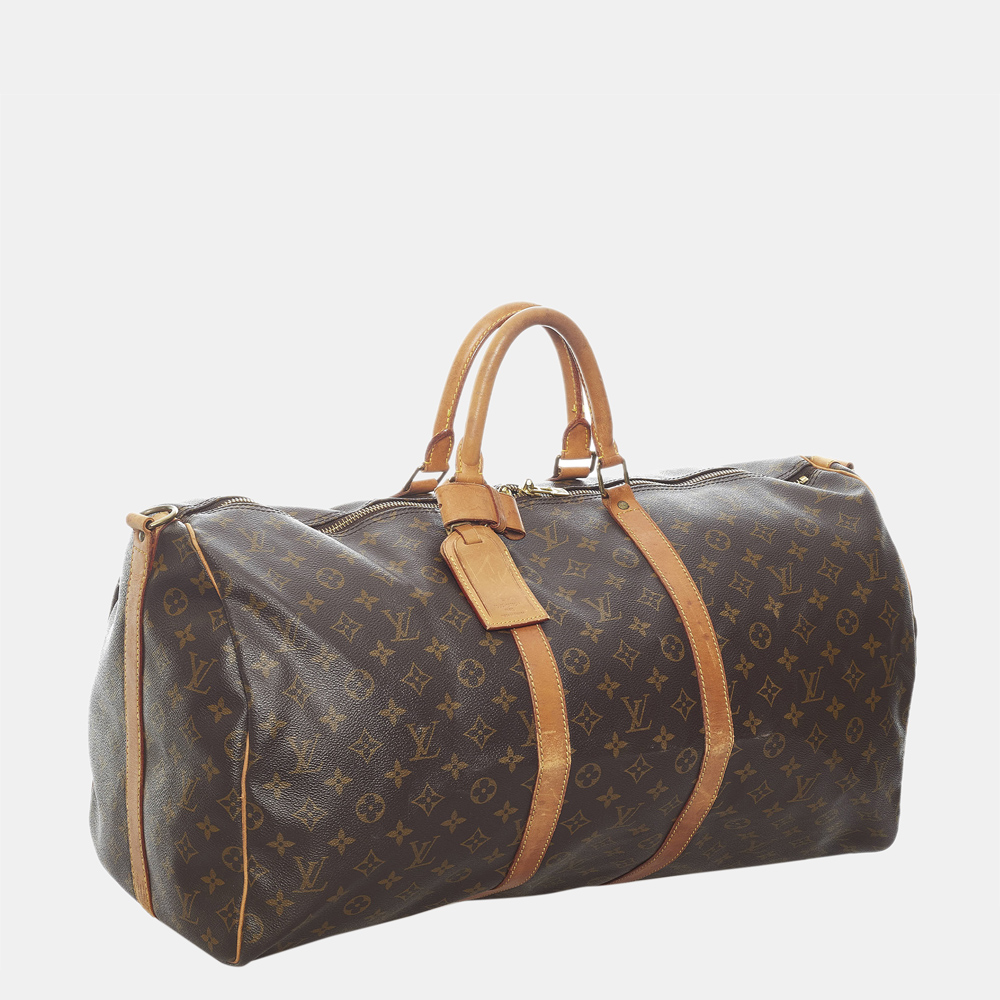 

Louis Vuitton Brown Monogram Keepall Bandouliere 55