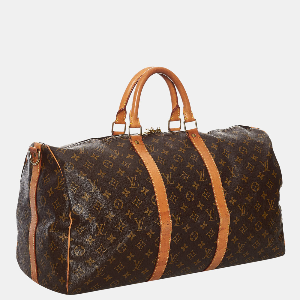 

Louis Vuitton Brown Monogram Keepall Bandouliere 50