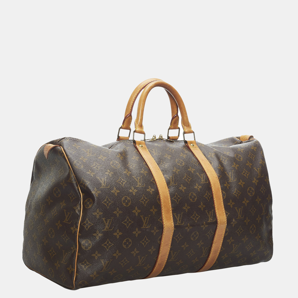 

Louis Vuitton Brown Monogram Keepall 50