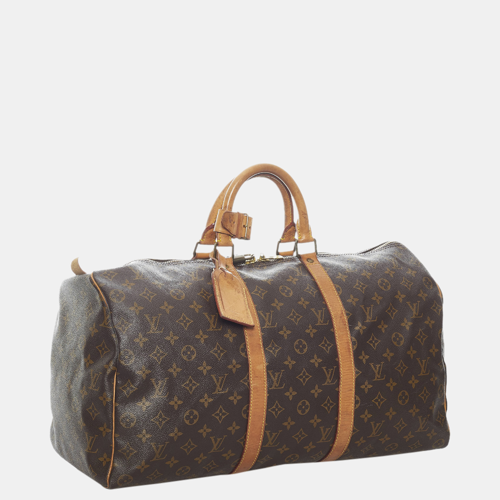 

Louis Vuitton Brown Monogram Keepall 50