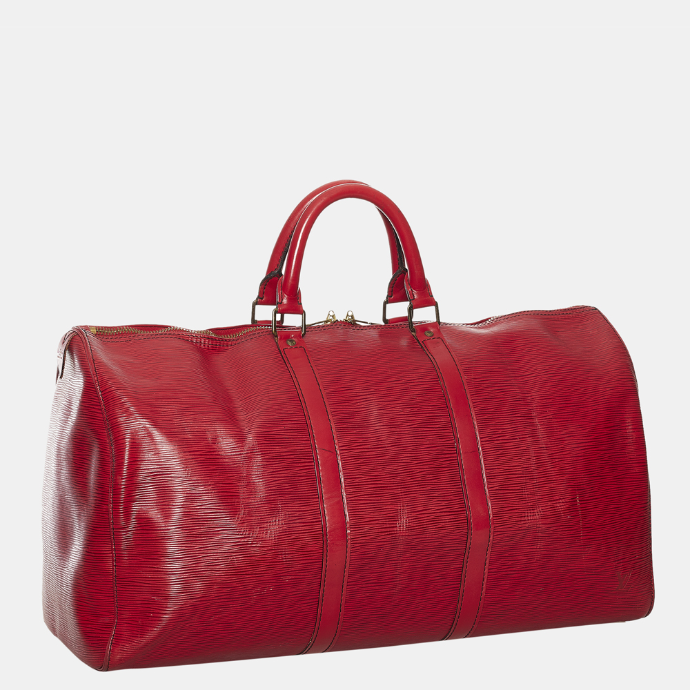 

Louis Vuitton Red Epi Keepall 50