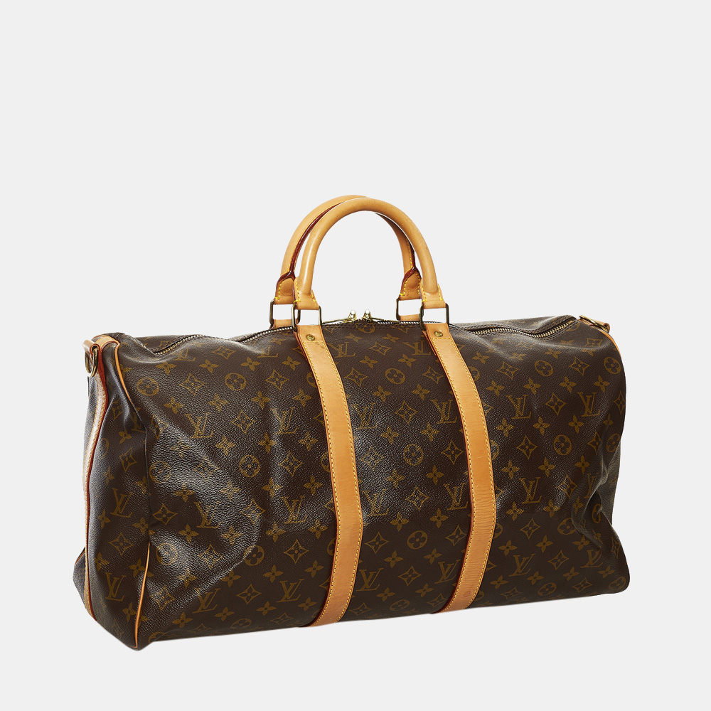 

Louis Vuitton Brown Monogram Keepall Bandouliere 50