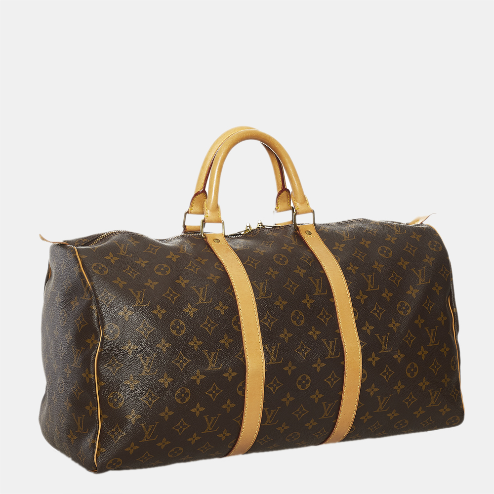 Louis Vuitton Brown Monogram Keepall 50