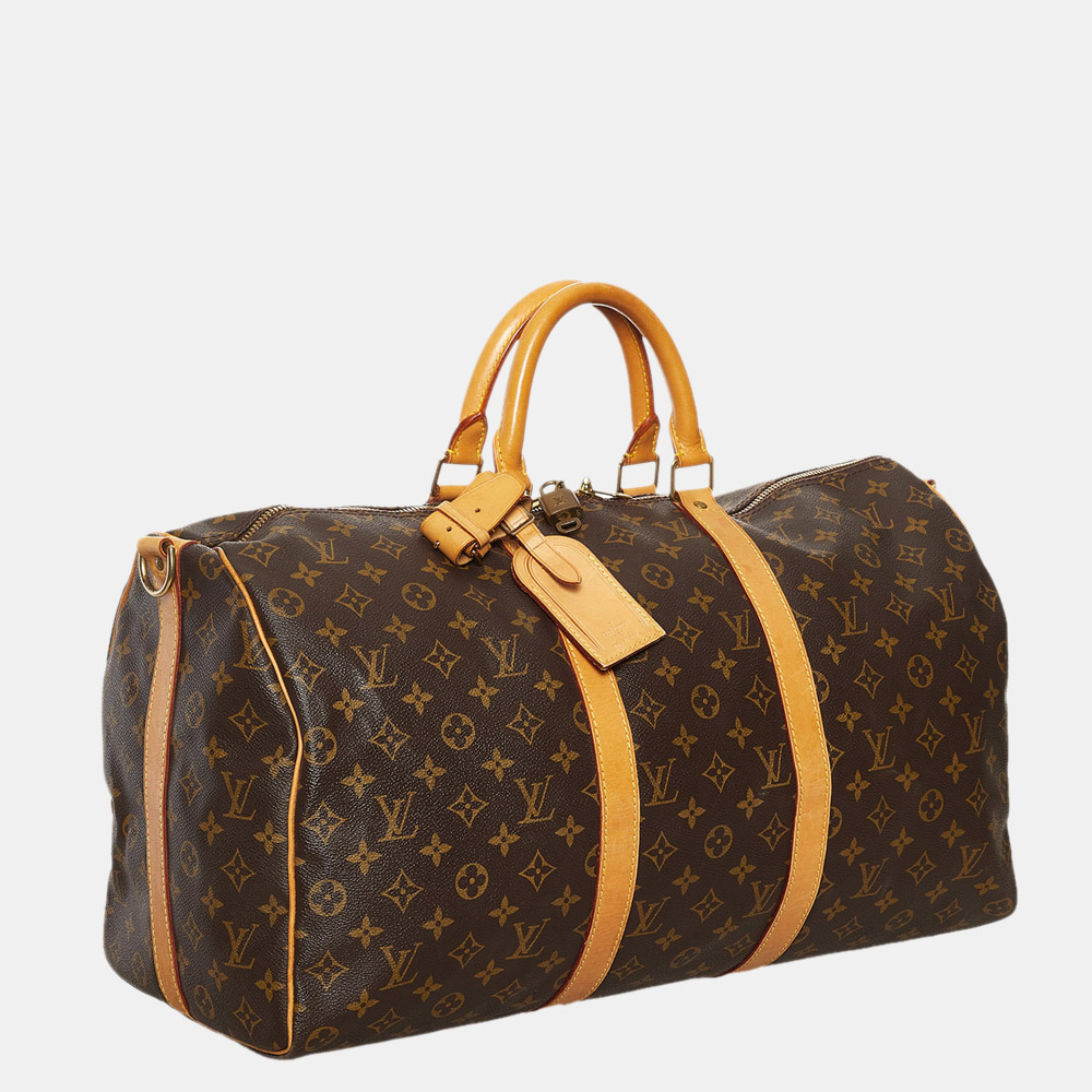 

Louis Vuitton Brown Monogram Keepall Bandouliere 50