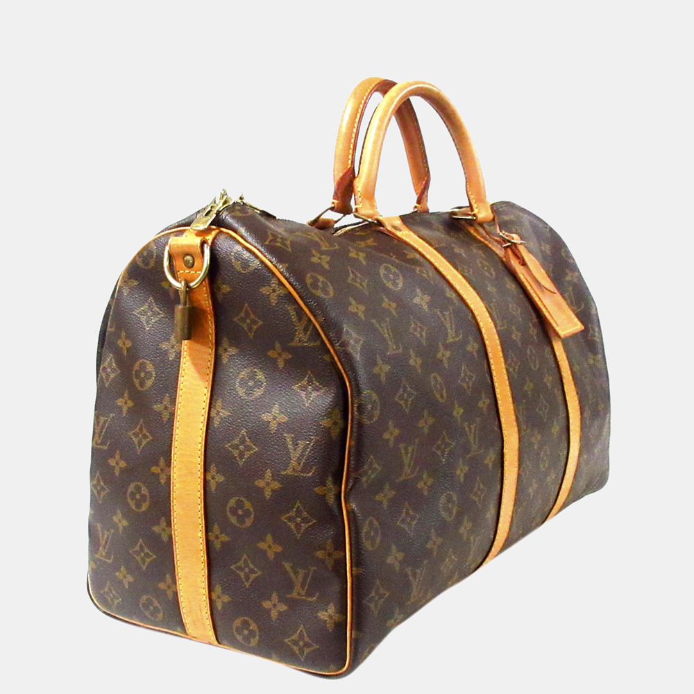 

Louis Vuitton Brown Monogram Keepall Bandouliere 50