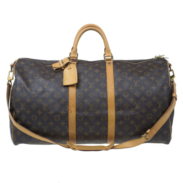 مملوكة مسبقًا Louis Vuitton Monogram Canvas Keepall Bandouliere 55