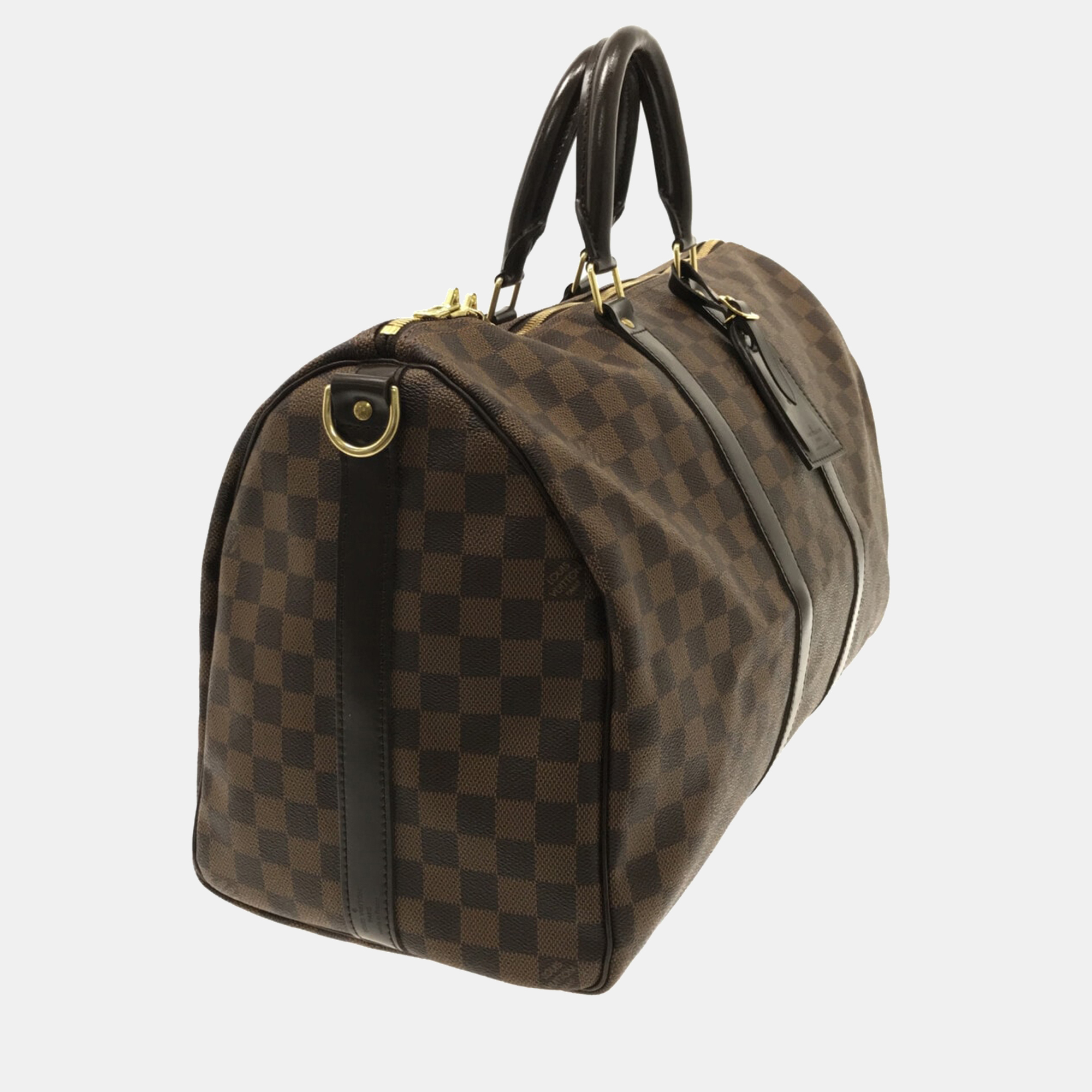 

Louis Vuitton Brown Damier Ebene Keepall Bandouliere 45