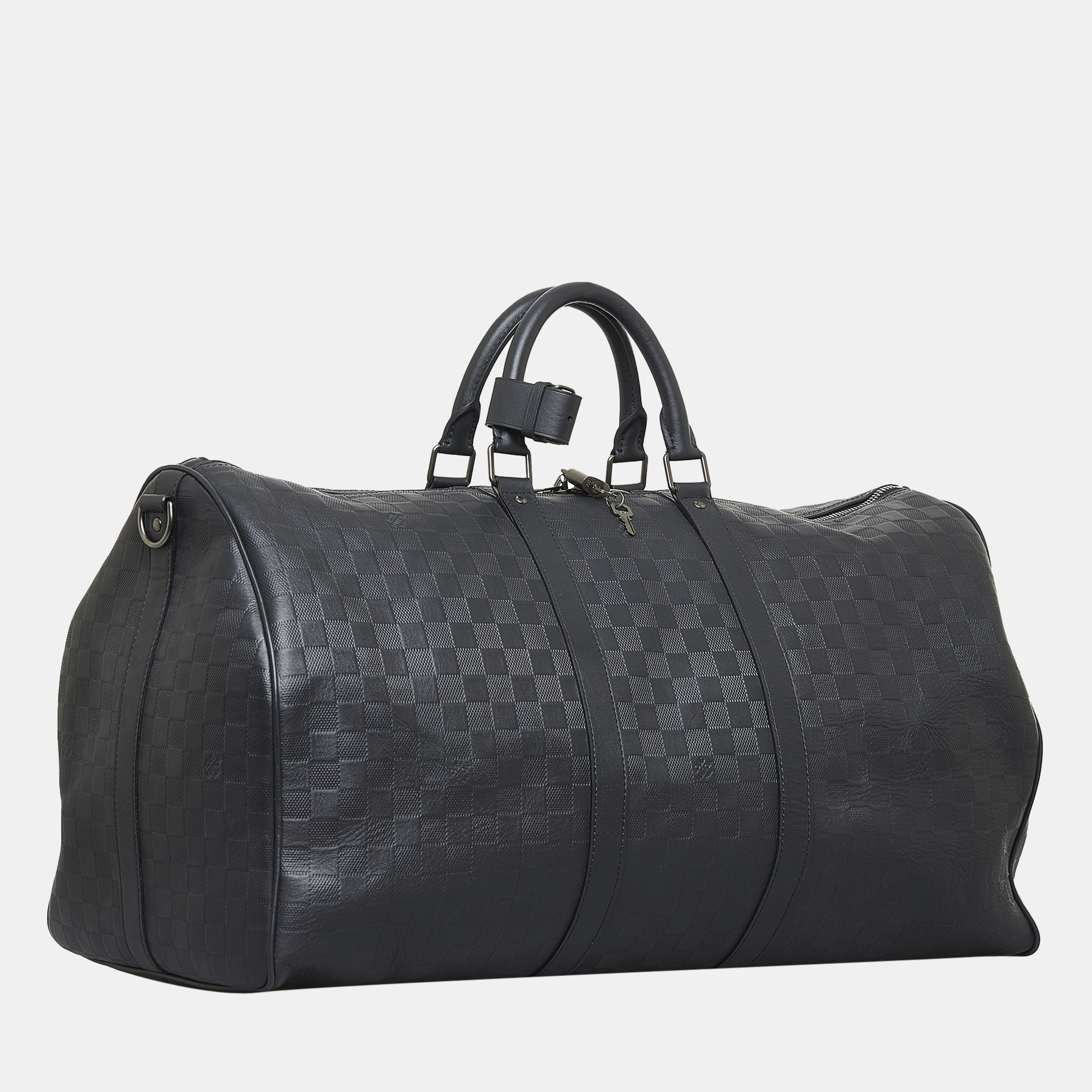 

Louis Vuitton Black Damier Infini Keepall Bandouliere 55