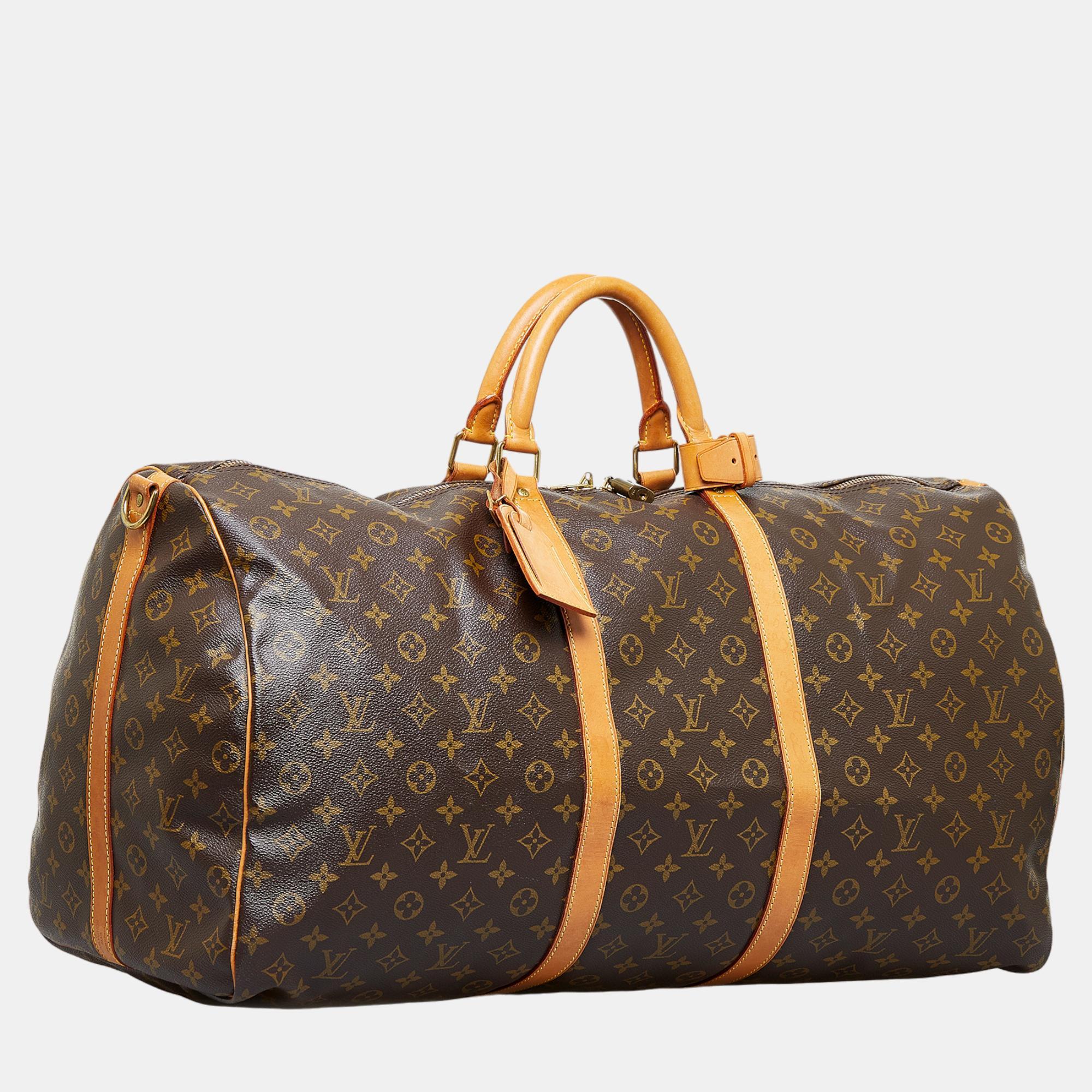 

Louis Vuitton Brown Monogram Keepall Bandouliere 60