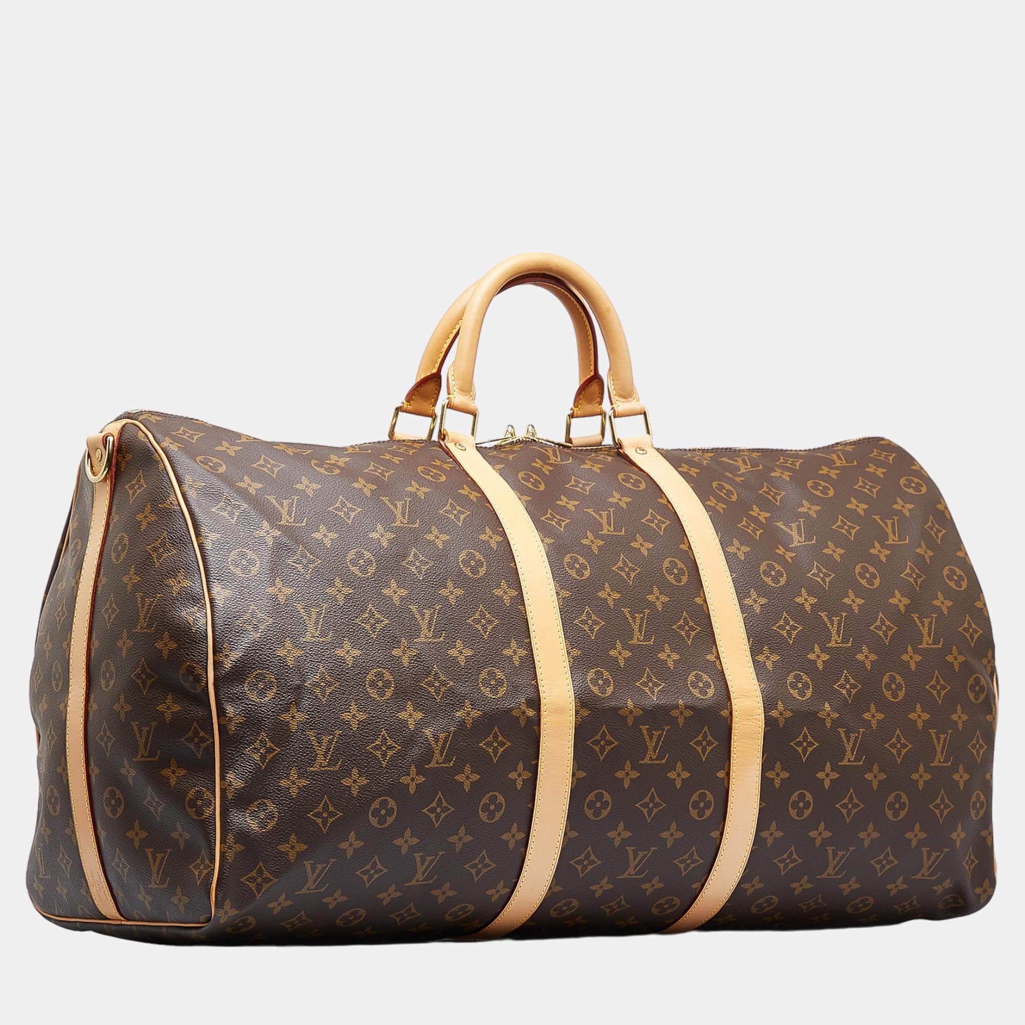 

Louis Vuitton Brown Monogram Keepall 60