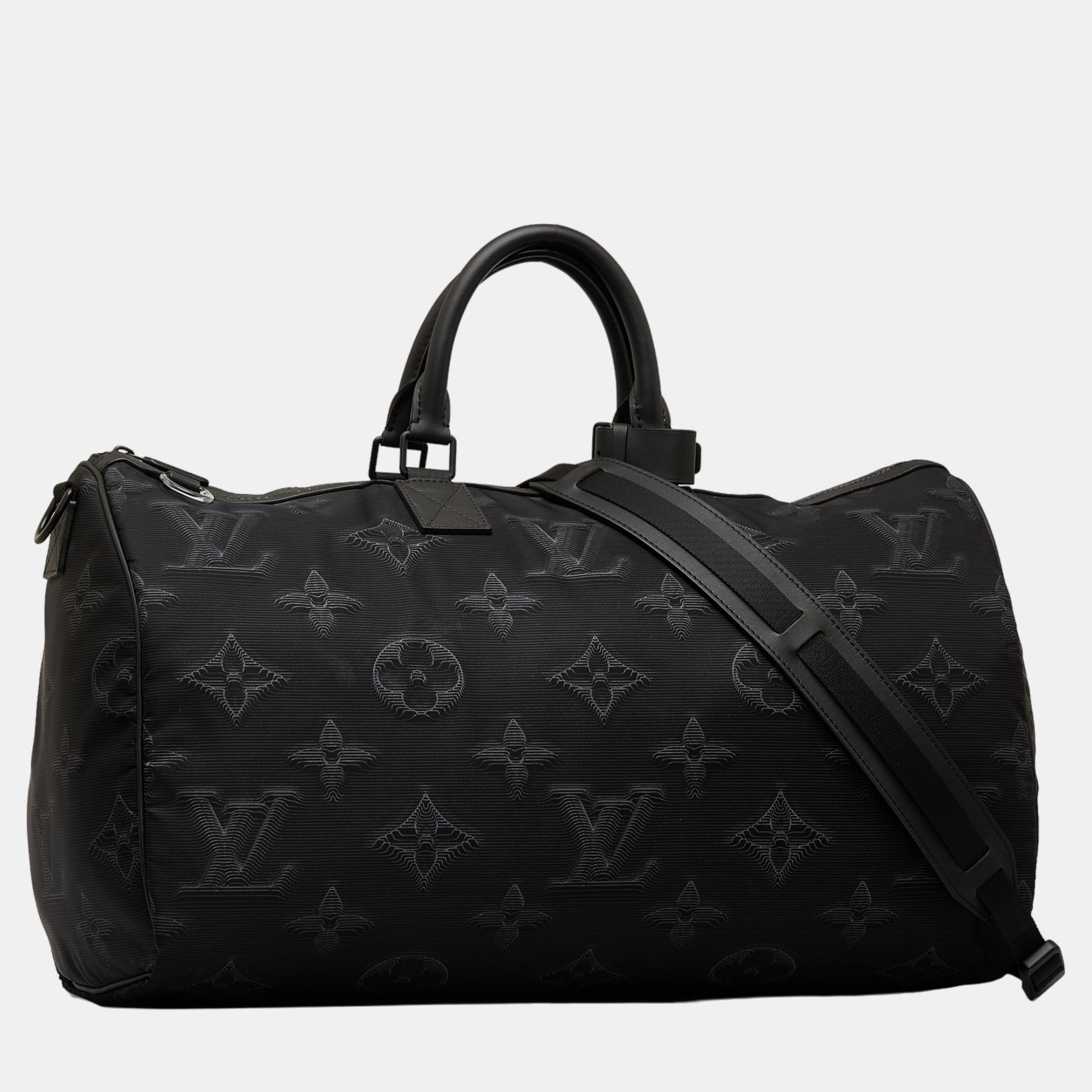 

Louis Vuitton Black Monogram 3D 2054 Reversible Keepall Bandouliere 50