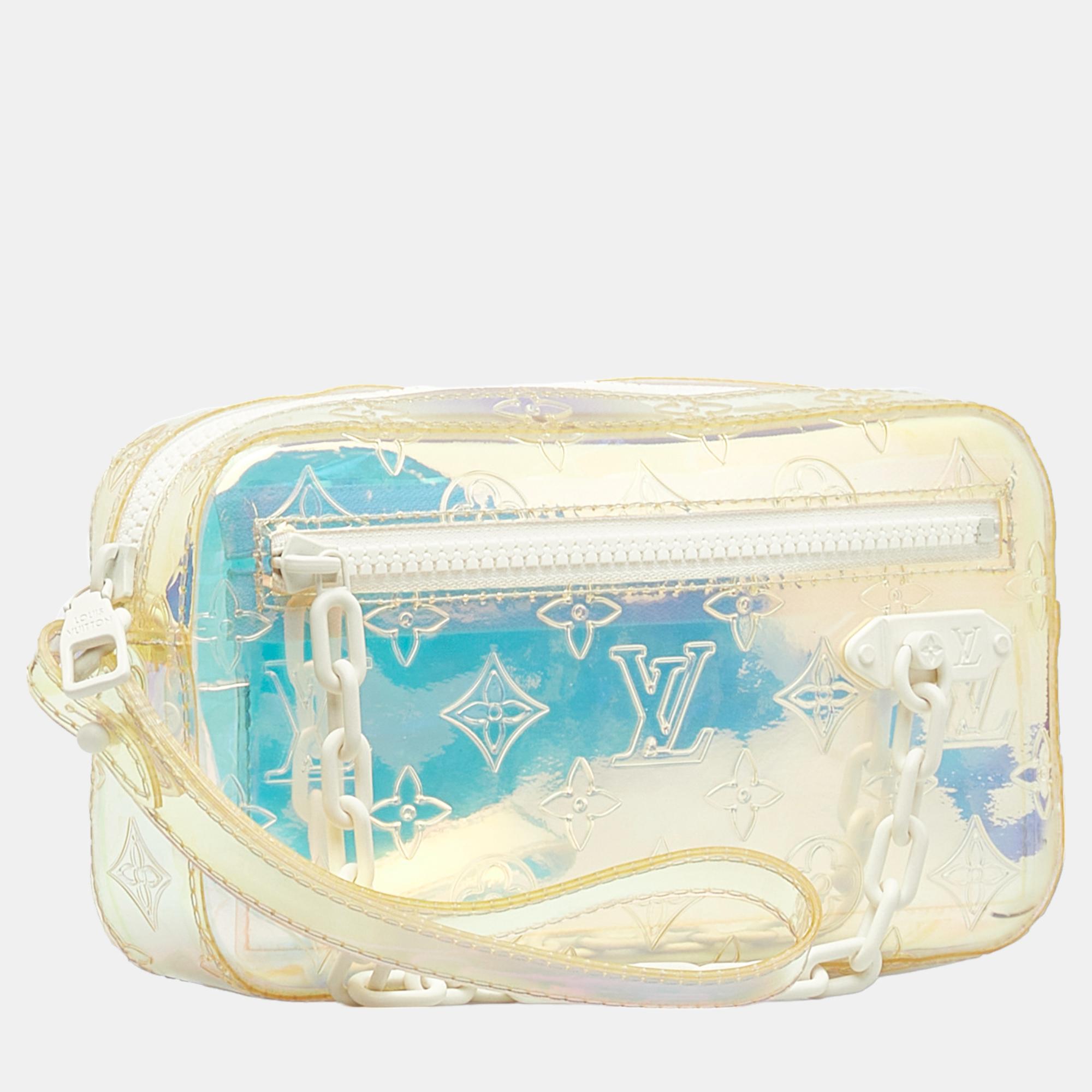 

Louis Vuitton White Monogram Prism Pochette Volga