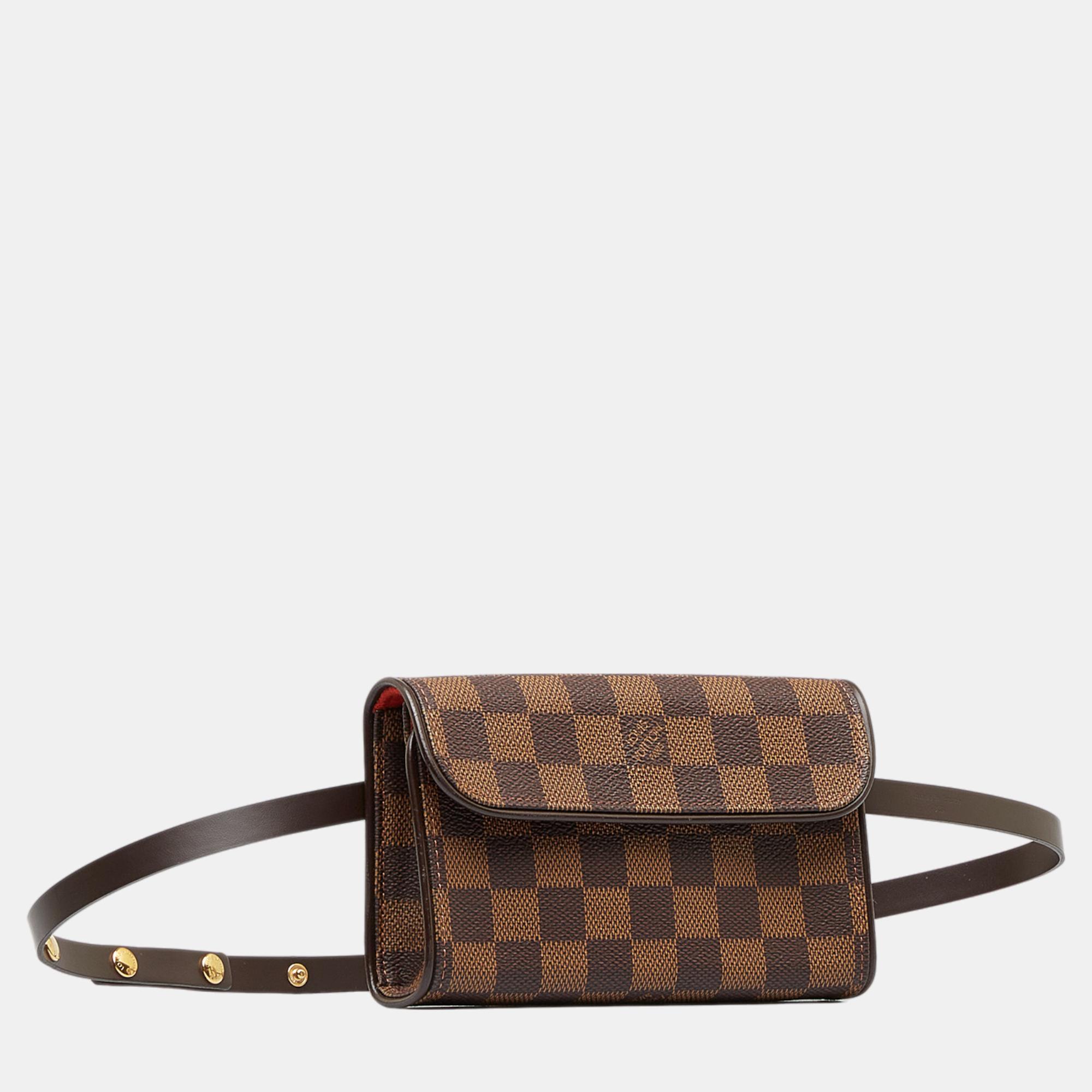 

Louis Vuitton Brown Damier Ebene Pochette Florentine