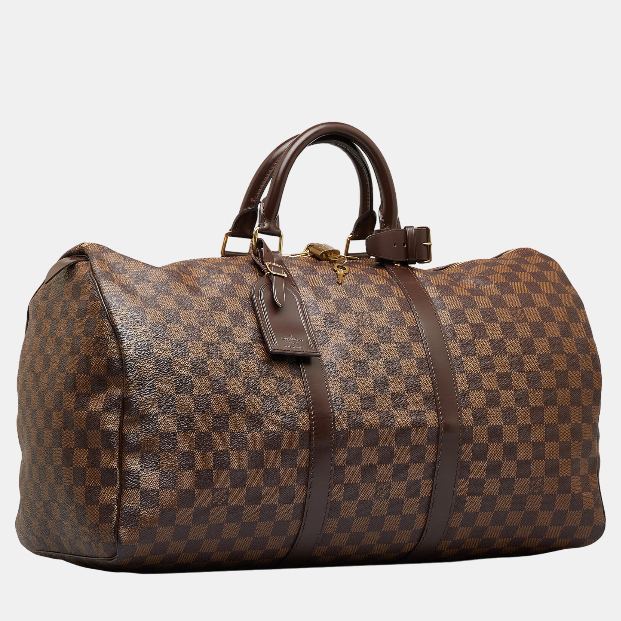 

Louis Vuitton Brown Damier Ebene Keepall 50