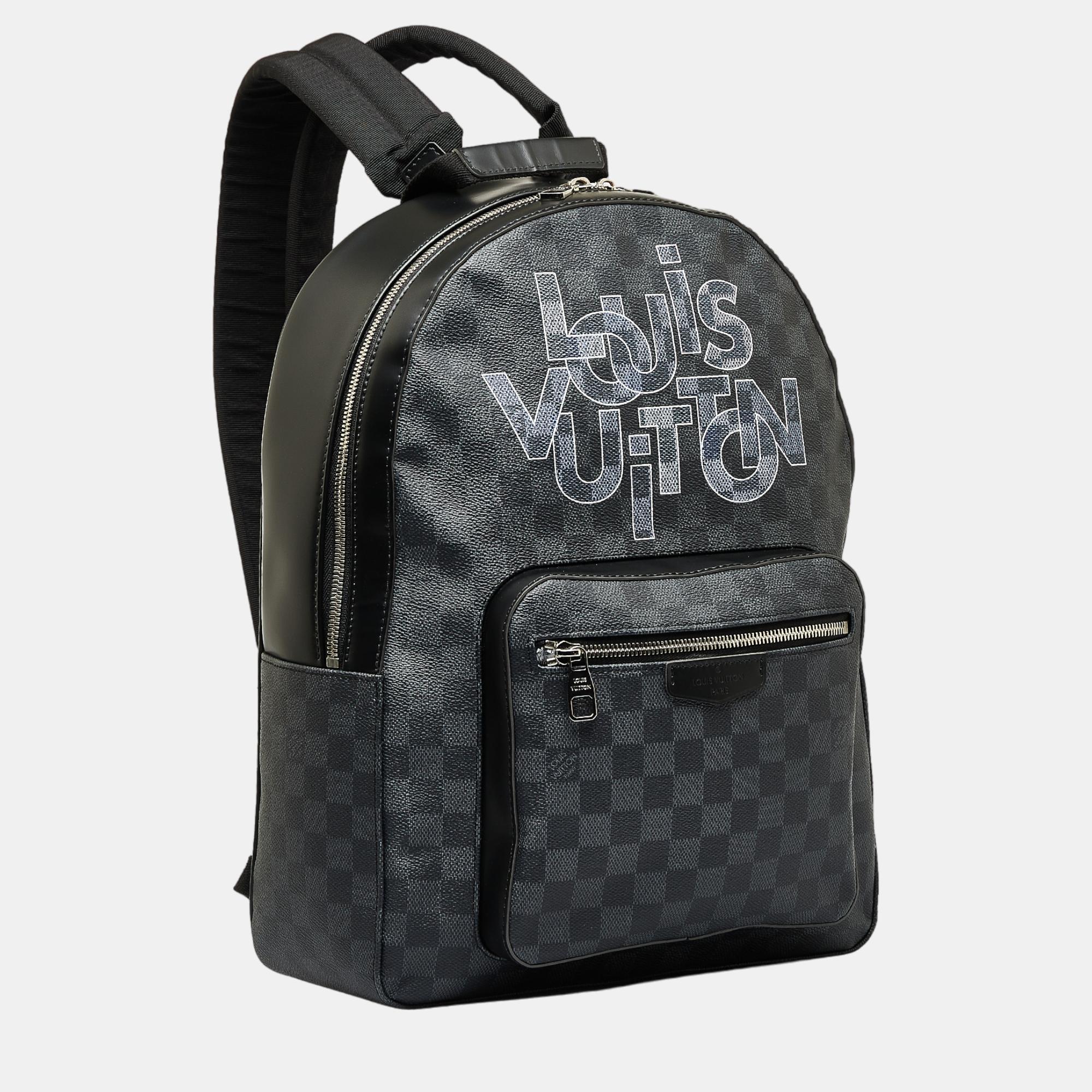 

Louis Vuitton Black Damier Graphite Interlinking Logo Josh Backpack