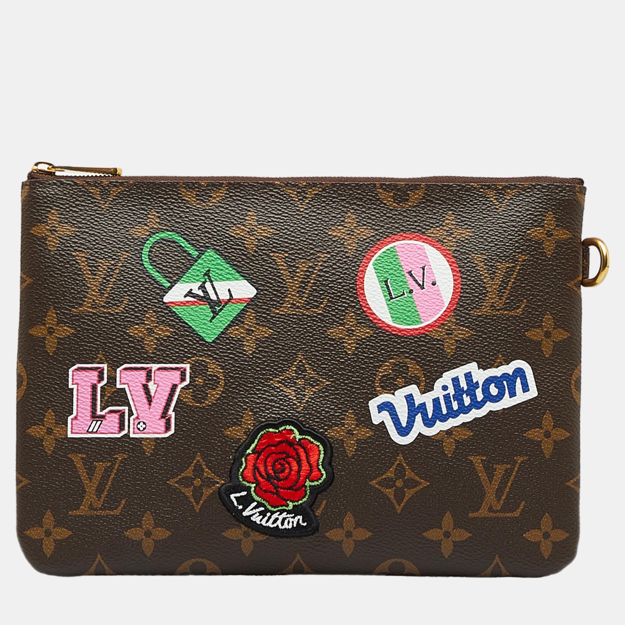 

Louis Vuitton Brown Monogram City Pouch Patches