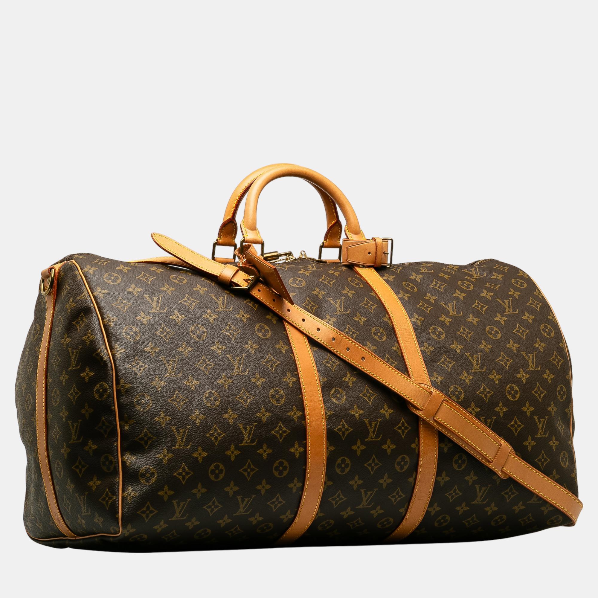 

Louis Vuitton Brown Monogram Keepall Bandouliere 60