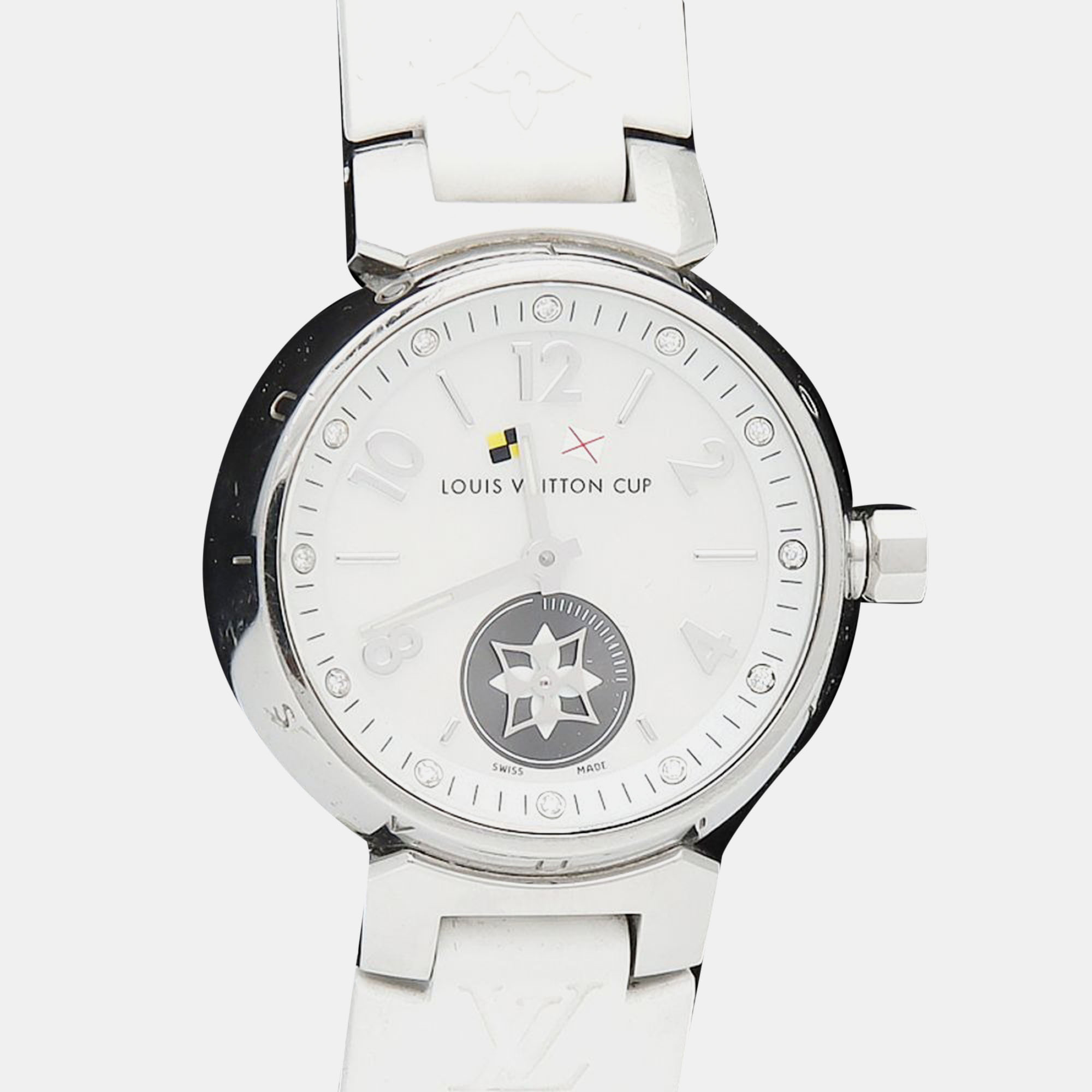

Louis Vuitton Tambour Q12M0 Quartz White Stainless Steel Women's Wristwatch 28 mm
