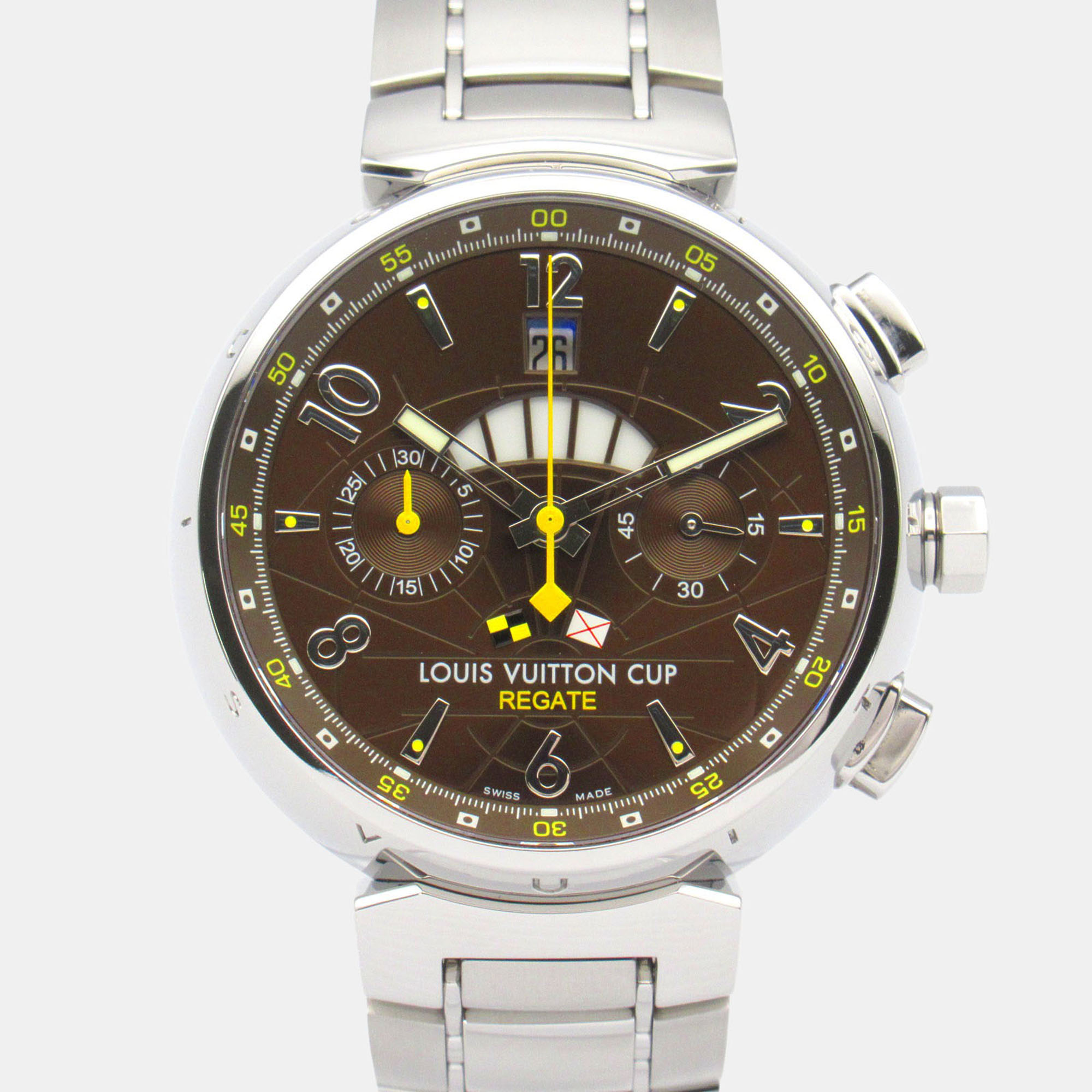 

Louis Vuitton Tambour Q1021 Automatic Brown Stainless Steel Women's Wristwatch 43.5 mm