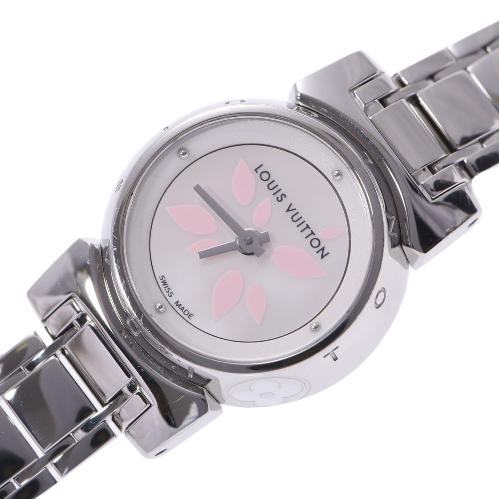 

Louis Vuitton White Stainless Steel Tambour Bijou Petal Q1512 Women's Wristwatch