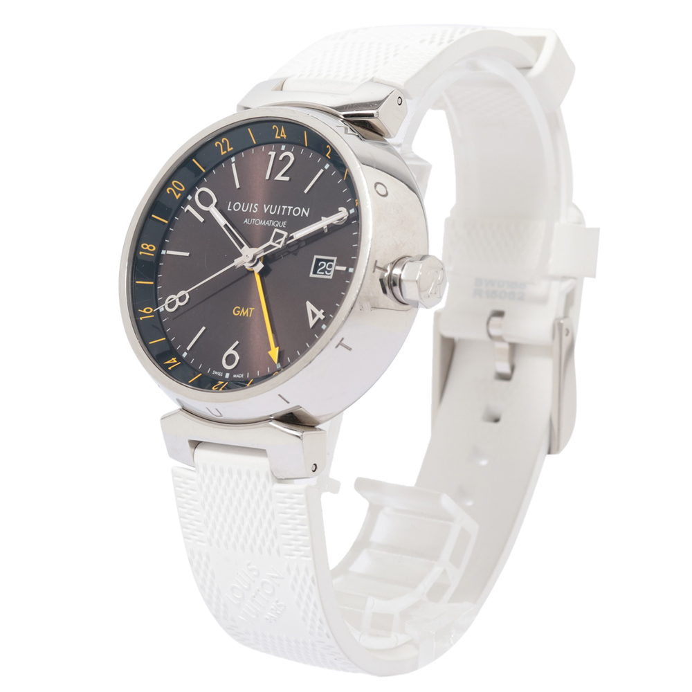 

Louis Vuitton Brown Stainless Steel Tanbour Q1155 Women's Wristwatch