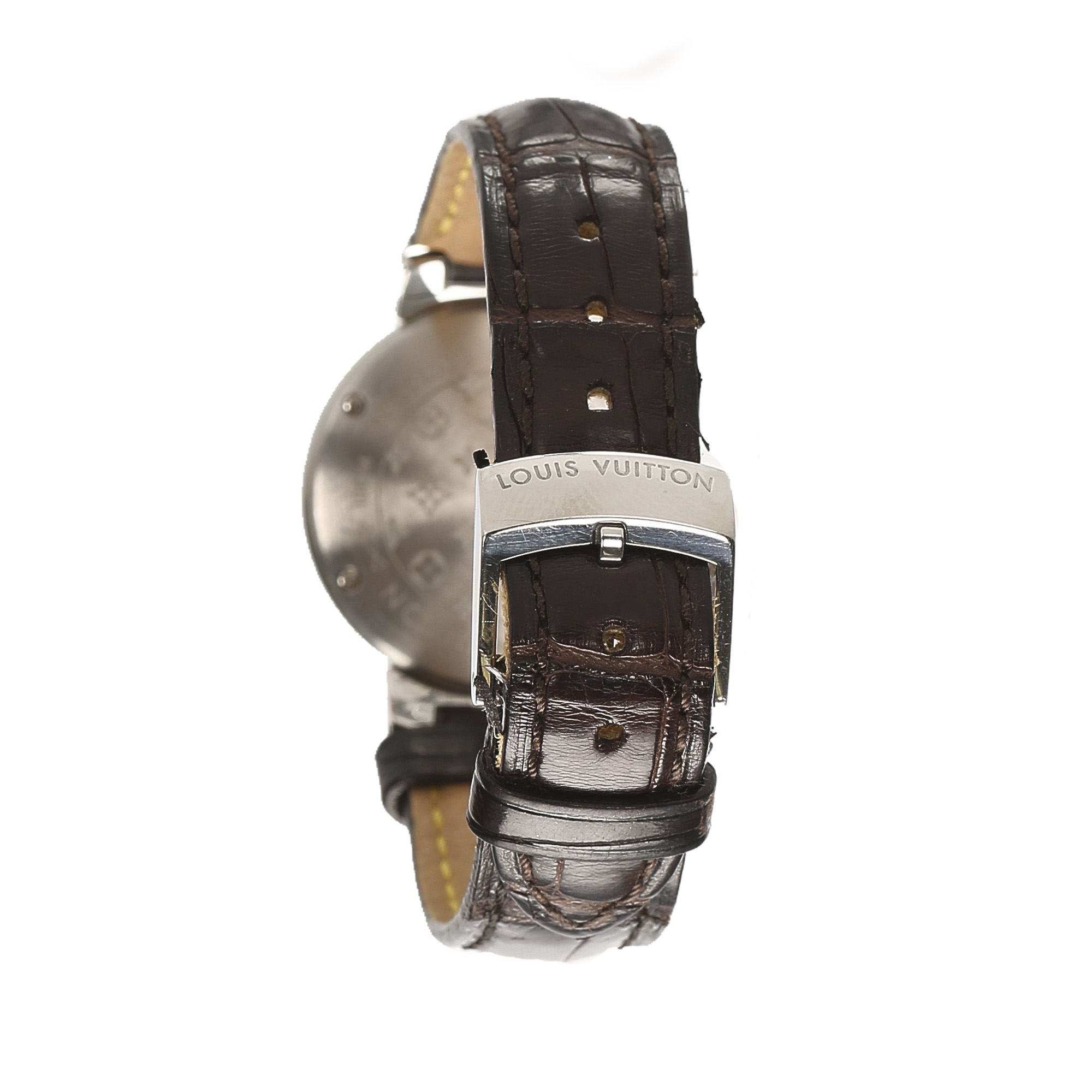 

Louis Vuitton Blue Stainless Steel Tambour Q1211 Women's Wristwatch